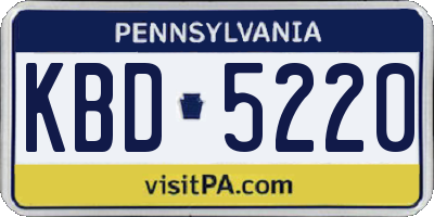 PA license plate KBD5220