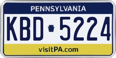 PA license plate KBD5224
