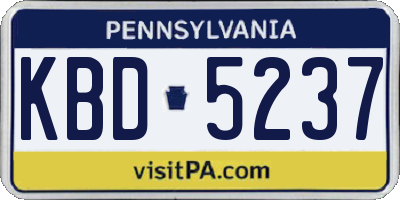 PA license plate KBD5237