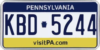 PA license plate KBD5244