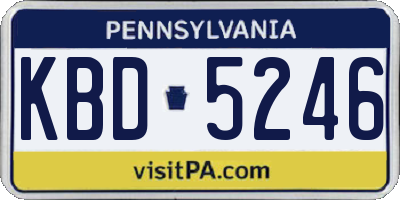 PA license plate KBD5246