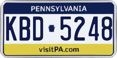 PA license plate KBD5248