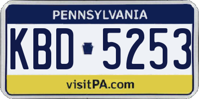 PA license plate KBD5253