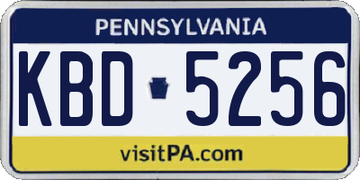 PA license plate KBD5256