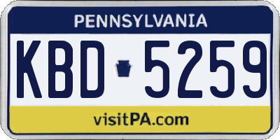 PA license plate KBD5259