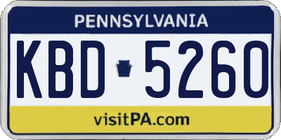 PA license plate KBD5260