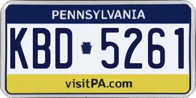 PA license plate KBD5261