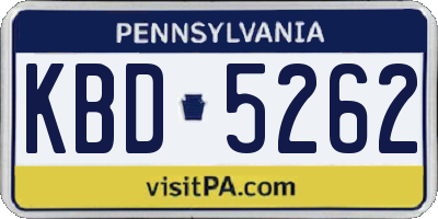 PA license plate KBD5262