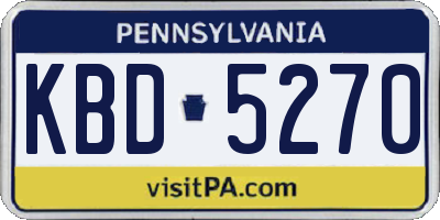 PA license plate KBD5270