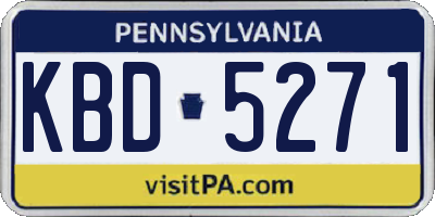 PA license plate KBD5271