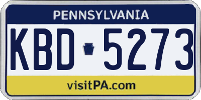 PA license plate KBD5273