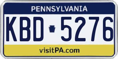PA license plate KBD5276