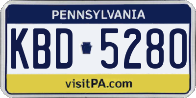PA license plate KBD5280