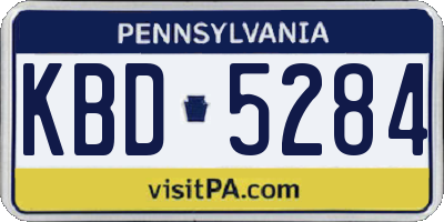 PA license plate KBD5284