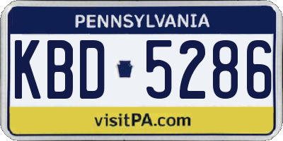 PA license plate KBD5286