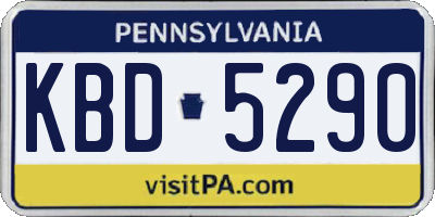 PA license plate KBD5290