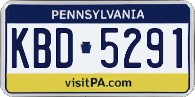PA license plate KBD5291