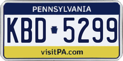 PA license plate KBD5299