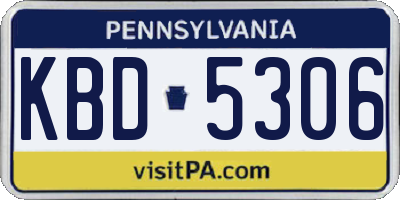 PA license plate KBD5306