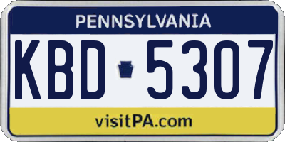 PA license plate KBD5307