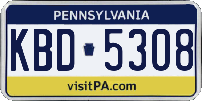 PA license plate KBD5308