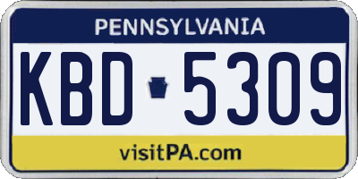 PA license plate KBD5309