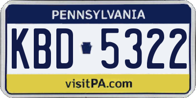 PA license plate KBD5322