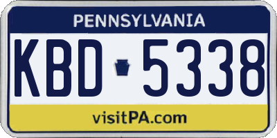 PA license plate KBD5338