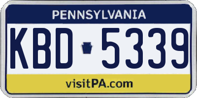 PA license plate KBD5339