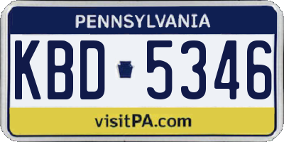 PA license plate KBD5346