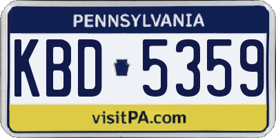 PA license plate KBD5359