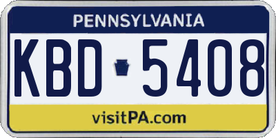 PA license plate KBD5408