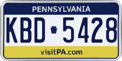 PA license plate KBD5428