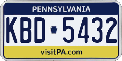 PA license plate KBD5432