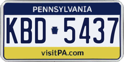 PA license plate KBD5437