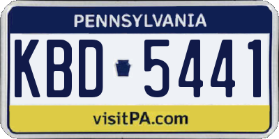 PA license plate KBD5441