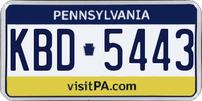 PA license plate KBD5443