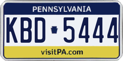 PA license plate KBD5444