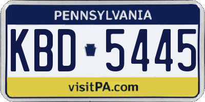 PA license plate KBD5445