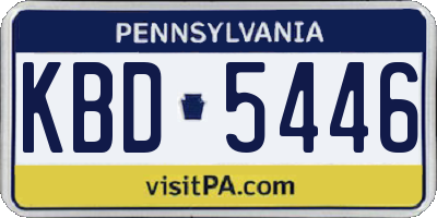 PA license plate KBD5446