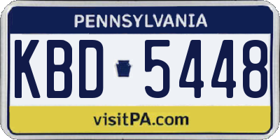 PA license plate KBD5448