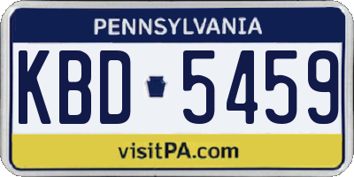 PA license plate KBD5459