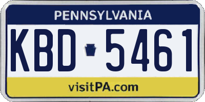 PA license plate KBD5461