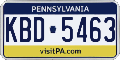 PA license plate KBD5463