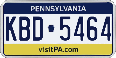 PA license plate KBD5464