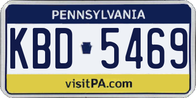 PA license plate KBD5469
