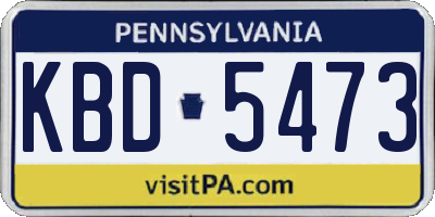 PA license plate KBD5473