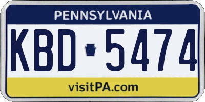 PA license plate KBD5474