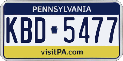 PA license plate KBD5477