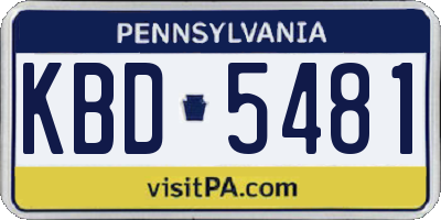 PA license plate KBD5481